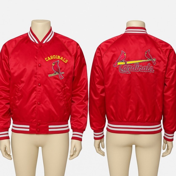 Vintage 80s Chalk Line St. Louis Cardinals Satin Bomber JacketLarge Made USA